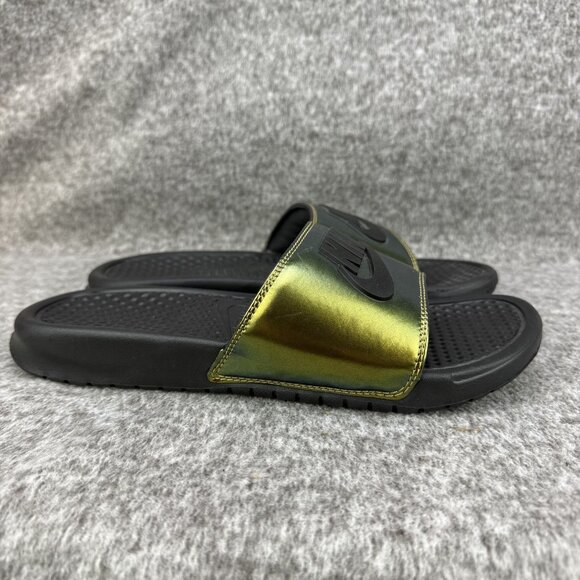 ✅Mens 8 NIKE AIR BENASSI JDI ELECTRO GRN SLIDES Casual Comfort Summer Shoes - Picture 7 of 13